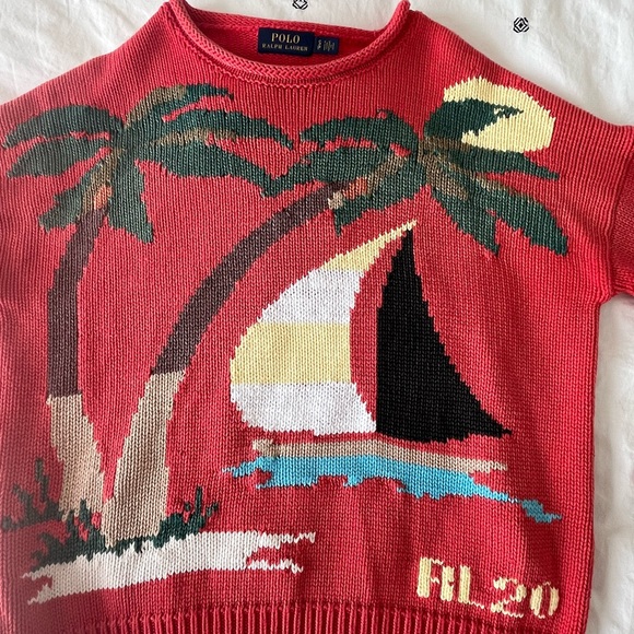 Rare Polo Ralph Lauren Regatta Sail Sweater – Tropical Island Design - Picture 2 of 5